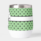 Sage Groen Zwart Polka Dot Wit Boog Gepersonalisee (Achterkant)