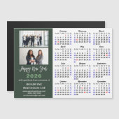 Sage Groene 2026 Kalender Moderne Zakelijke Magnet (Voorkant / Achterkant)