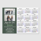 Sage Groene 2026 Kalender Moderne Zakelijke Magnet (Voorkant)