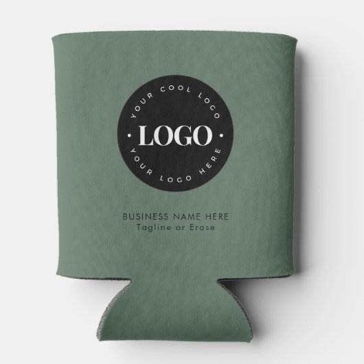 Sage Groene aangepaste bedrijfstekst Logo Blikjeskoeler (Achterkant)