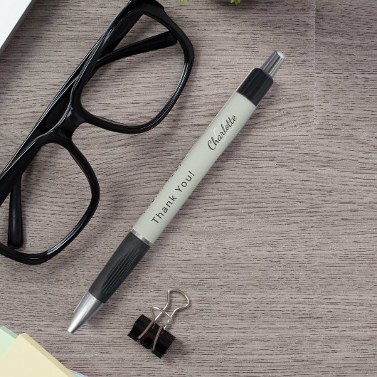 Sage groene aangepaste monogram naam Bedankt Pen