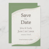 Sage Groene Abstracte Bruiloft Sla de Datum op Kaart (Voorkant / Achterkant)