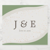 Sage Groene Abstracte Eten en Drank Etikettenreeks Sparkling Wijnetiket (Enkel label)