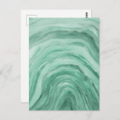 Sage Groene Abstracte Waterverf Kunst Agaat Briefkaart (Voorkant / Achterkant)