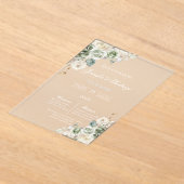 Sage groene acryl bruiloft acryl uitnodigingen (Laagn)