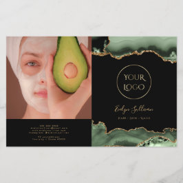 Sage groene agaat bifold brochure