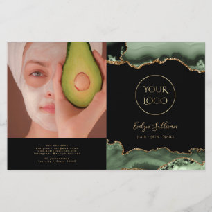 Sage groene agaat bifold brochure