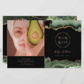 Sage groene agaat bifold brochure (Voorkant / Achterkant)