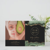 Sage groene agaat bifold brochure (Staand voorkant)