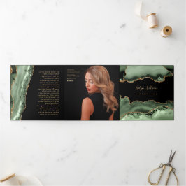 Sage groene agaat trifold brochure drieluik kaart