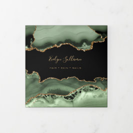 Sage groene agaat trifold brochure drieluik kaart