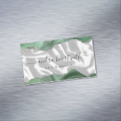 Sage Groene Agaat Zilver Glitter Luxe Magnetisch Visitekaartje (Voorbeeld)