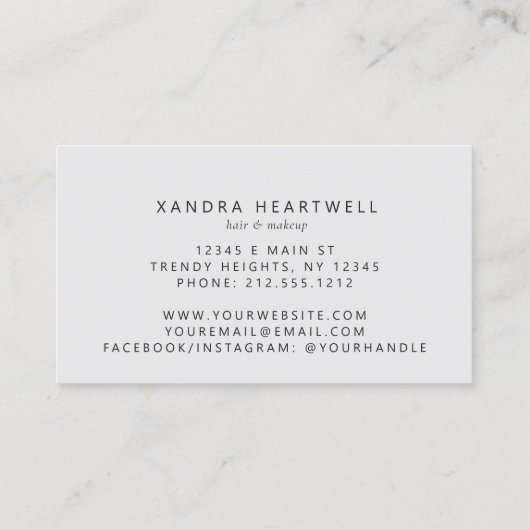 Sage Groene Agaat Zilver Glitter Luxe Visitekaartje (Achterkant)