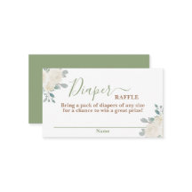 Sage Groene Baby Babykleding Luier Raffle Kaart