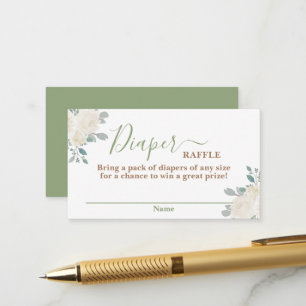 Sage Groene Baby Babykleding Luier Raffle Kaart