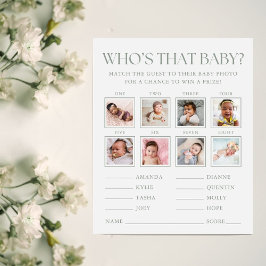 Sage Groene Baby Shower Raad het Baby Foto Spel