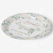 Sage Groene Babykleding Baby shower Papieren Bordje (Gekanteld)