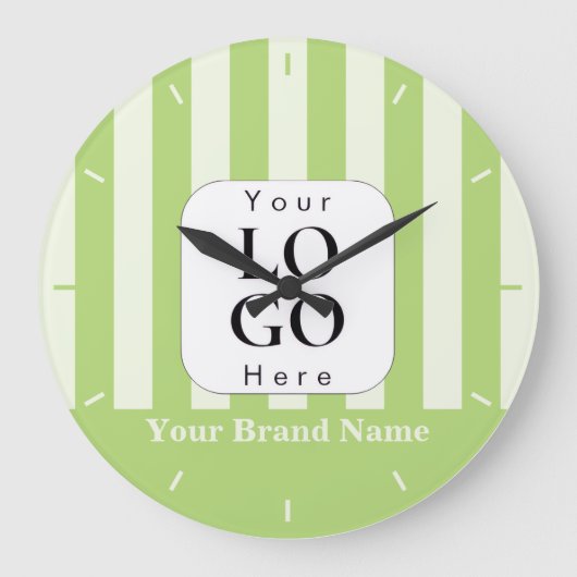 Sage groene bedrijfslogo aangepaste wandklok (Voorkant)