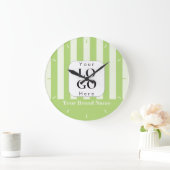 Sage groene bedrijfslogo aangepaste wandklok (Huis)