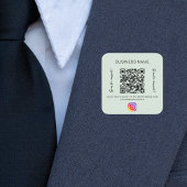 Sage groene bedrijfsnaam qr code instagram vierkante sticker