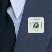 Sage groene bedrijfsnaam qr code vierkante sticker