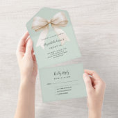 Sage groene beige crème boog Sweet 16 rsvp All In One Uitnodiging (Afscheurbaar)