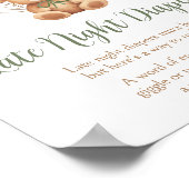 Sage Groene Beren Ballon Late Night Luiers Poster (Hoek)