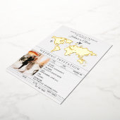 Sage Groene Bestemming Huwelijkspaspoort Folie Uitnodiging (Gedraaid)