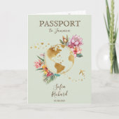 Sage Groene Bestemming Huwelijkspaspoort QR Code (Voorkant)