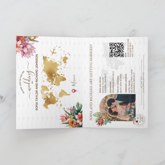 Sage Groene Bestemming Huwelijkspaspoort QR Code (Binnen)