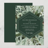 Sage Groene Blad Bruiloft Kaart (Voorkant / Achterkant)