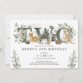 Sage groene bladeren Australische dieren 2e verjaa Kaart (Voorkant)