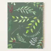 Sage Groene Bladeren Elegant Patroon Planner (Achterkant)