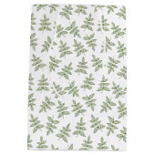 Sage Groene bladeren Patroon Bruiloft Medium Cadeauzakje (Achterkant)