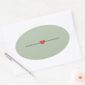 Sage groene blanco maak je eigen ovale sticker (Envelop)