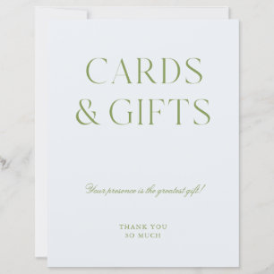 Sage Groene & Blauwe Kaarten & Geschenken Trouwbor