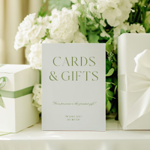 Sage Groene & Blauwe Kaarten & Geschenken Trouwbor