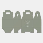 Sage groene bloem botanische monogram koppel naam bedankdoosjes (Ongevouwen)