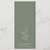 Sage Groene Bloem Ivy Lijn Menu (Achterkant)