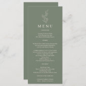 Sage Groene Bloem Ivy Lijn Menu (Voorkant / Achterkant)