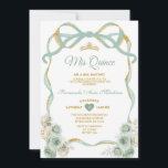 Sage Groene Bloemboog Lint Gouden Kroon Mis Quince Kaart<br><div class="desc">EDITABLE Sage Groene Bloemen Boog Ribbon Gouden Kroon Mis Quince Uitnodiging Elegante Quinceañera Sage Groene Bloemen Prinses Verjaardag Uitnodiging Gouden Kroon Mis Quince 15 Anos,  16e Verjaardag Party</div>
