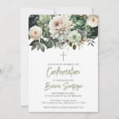 Sage Groene Bloemen Bevestiging Kaart (Voorkant)