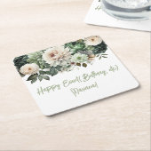 Sage Groene Bloemen Bloemenfeest Kartonnen Onderzetters (Schuin)