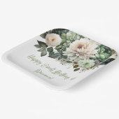 Sage Groene Bloemen Bloemenfeest Papieren Bordje (Gebogen)