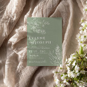 Sage Groene Bloemen Boho Botanische Moderne Bruilo Kaart