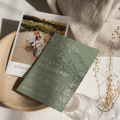 Sage Groene Bloemen Boho Botanische Moderne Bruilo Kaart