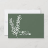 Sage Groene Bloemen Boho Botanische Unieke Bruilof RSVP Kaartje (Achterkant)