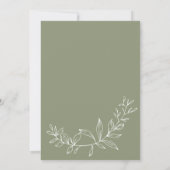 Sage Groene Bloemen Boho Bruid Save The Date (Achterkant)