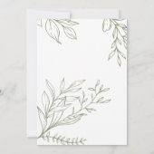 Sage Groene Bloemen Boho Bruidsdouche Uitnodiging (Achterkant)