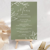 Sage Groene Bloemen Boho Bruiloft Menu